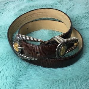 Vintage Brighton museum coin leather belt